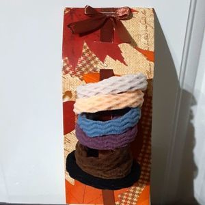 Cloth rubber band hair accessories 7 Pack! 1 1/2 in. Wide mouth, Small.